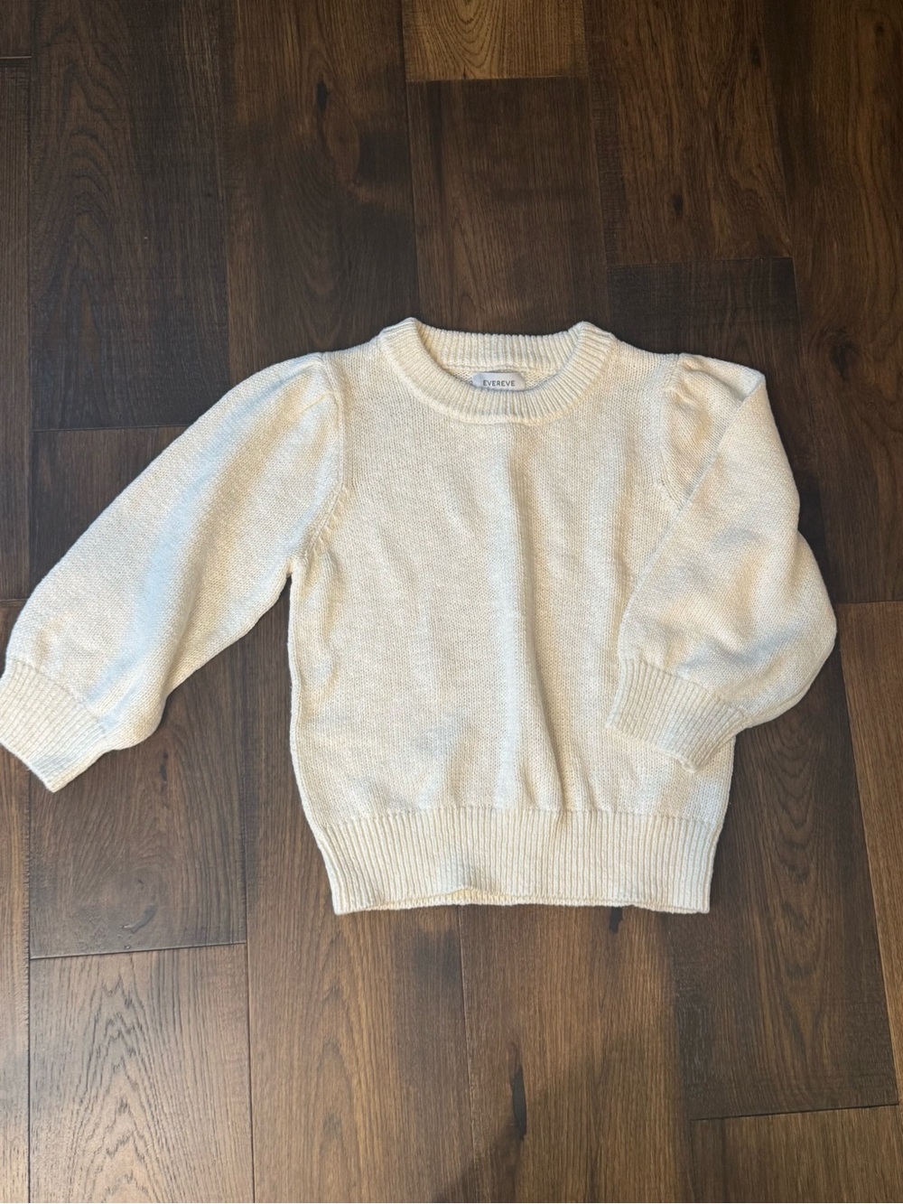 Evereve Cream Puff-Sleeve Crewneck Sweater